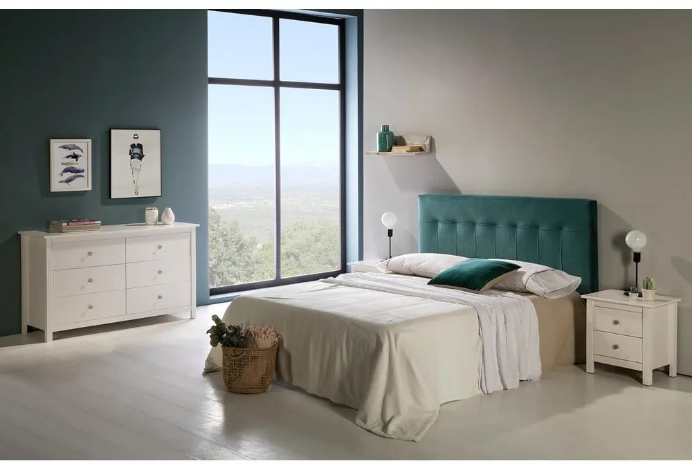 Biela nízka komoda z borovicového dreva 130x80 cm Berna – Marckeric