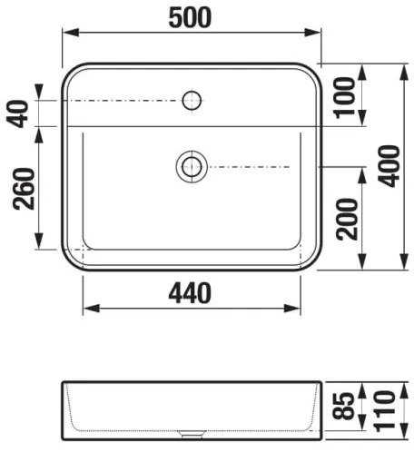 JIKA H8183620001111 - Keramické umývadlo ASTRA 50x40 cm na dosku, biele