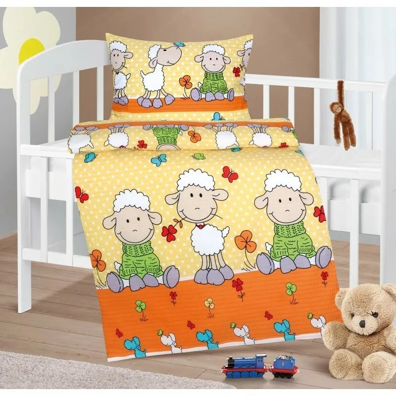 Bellatex Detské krepové obliečky do postieľky 90 x 135 cm, 45 x 60 cm