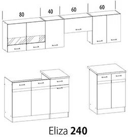 Kuchyňa Estell 240 cm. Vlastná spoľahlivá doprava až k Vám domov. 762597