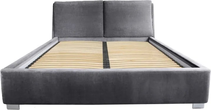 Sivá dvojlôžková posteľ Mazzini Beds Vicky, 180 x 200 cm