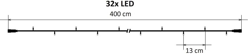 DECOLED Svetelná reťaz LED Hobby Line, 4 m, ľadovo biela, 32 diód