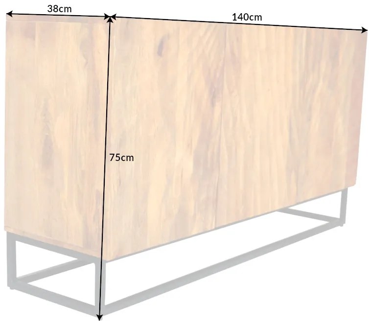 Dizajnová komoda Shayla 140 cm hnedé mango