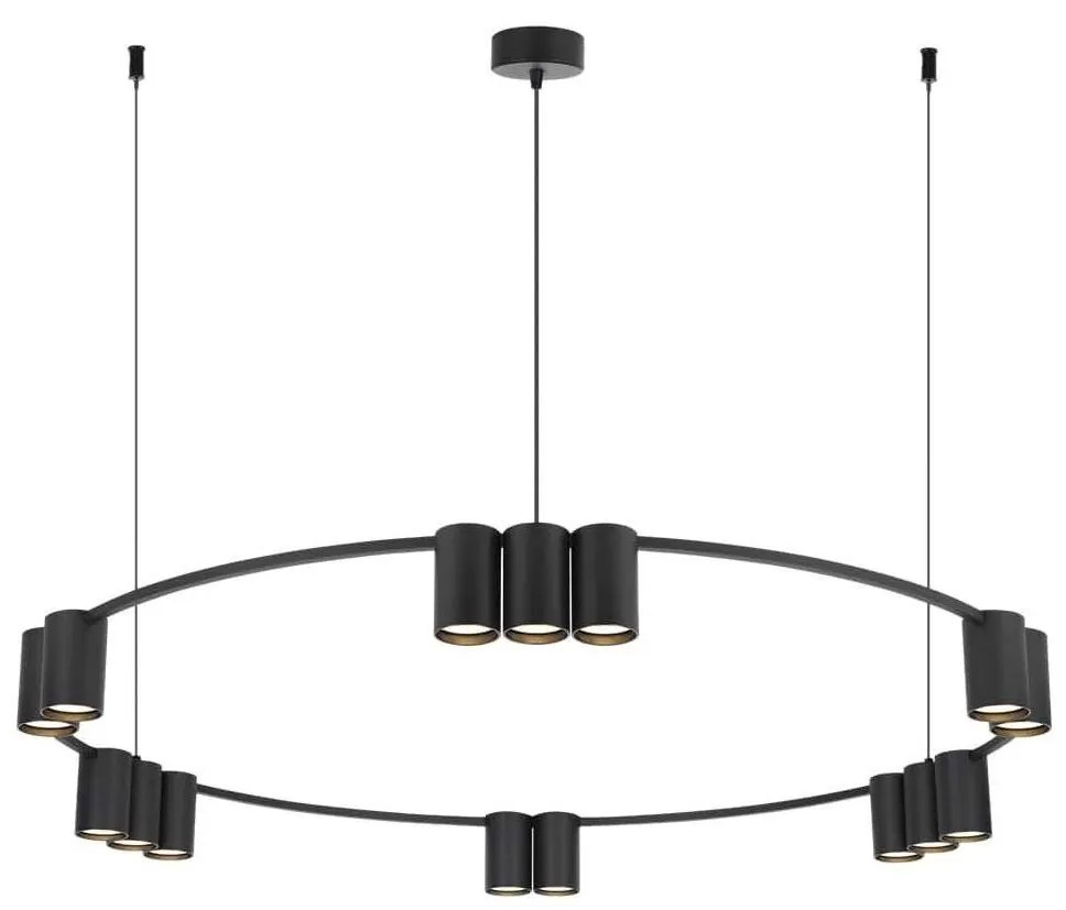 Luster na lanku GENESIS 15xGU10/8W/230V čierna