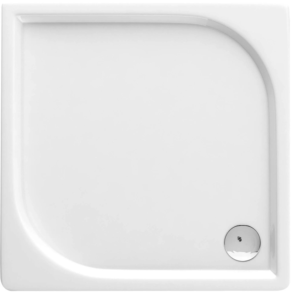 Deante Cubic, štvorcová akrylátová sprchová vanička 80x80x4,5 cm, hĺbka 3cm, biela, KTK_042B