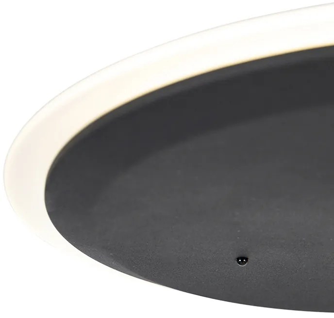 Moderná stojaca lampa čierna vrátane LED stmievateľná s čítacím ramenom - Strela