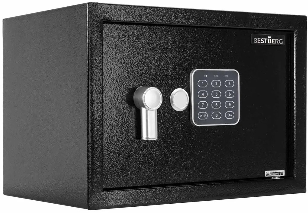 Digitálny trezor BestBerg BBSB-3C / 20 x 31 x 20 cm / čierna