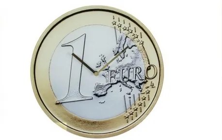 1 Euro nástenné hodiny