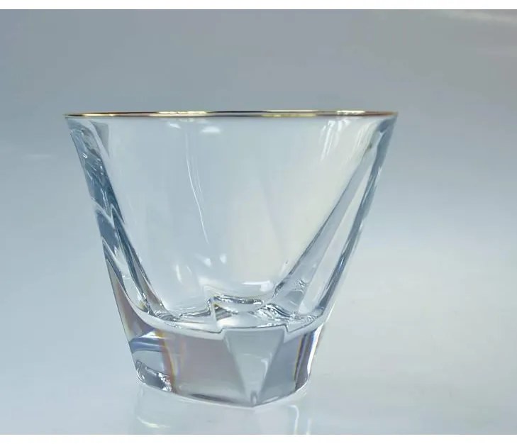 BOHEMIA JIHLAVA TRIANGLE GOLD POHÁR NA WHISKY 320ML SADA 6 KS