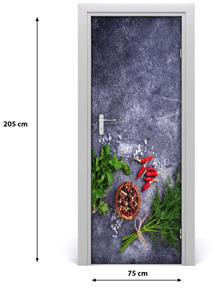 Fototapeta na dvere samolepiace bylinky a korenie 75x205 cm