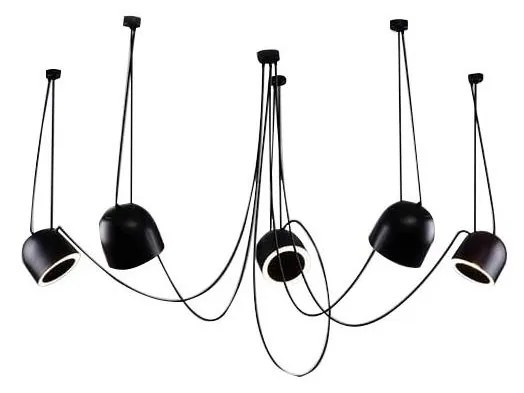 Shilo 9038 - Luster na lanku DOHAR 5xE14/15W/230V pavúk čierna