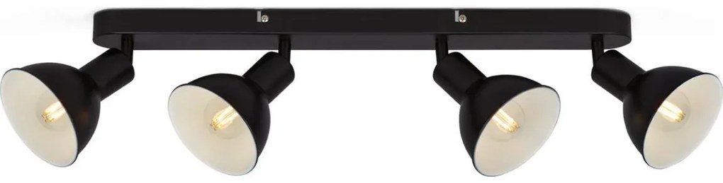 Brilo - Bodové svietidlo RETRO 4xE14/25W/230V čierna