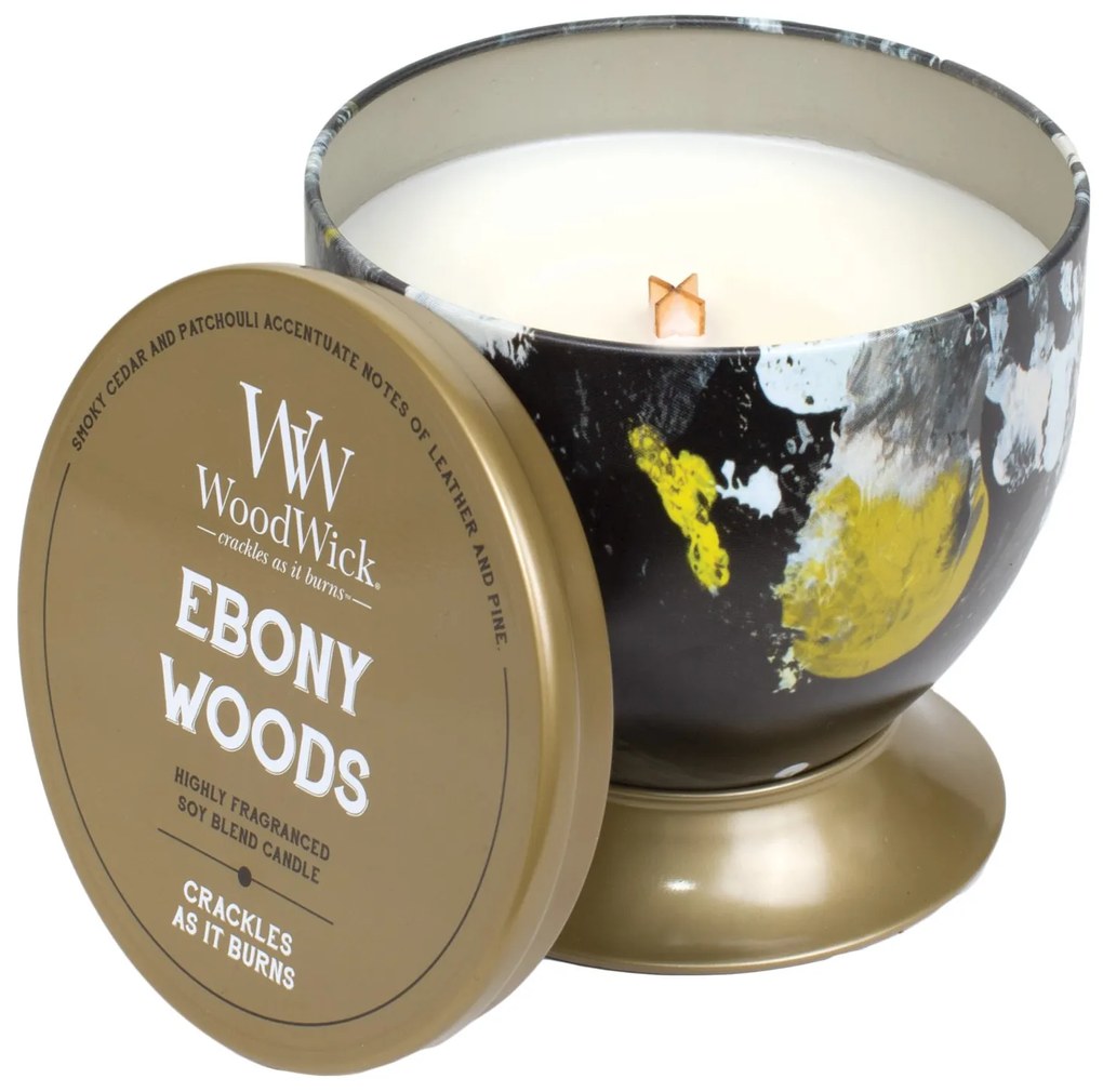 WoodWick vonná sviečka Artisan Ebony Woods plech