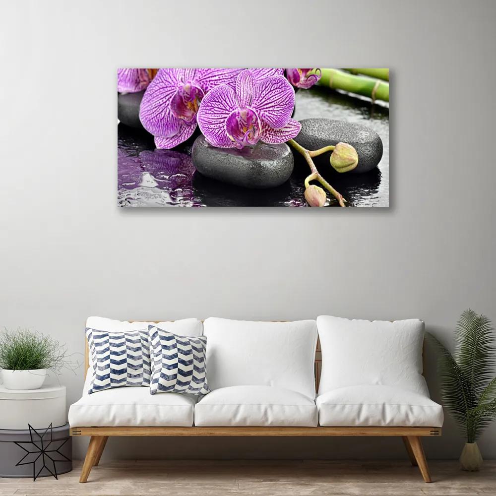 Obraz Canvas Kamene zen orchidea kúpele 140x70 cm