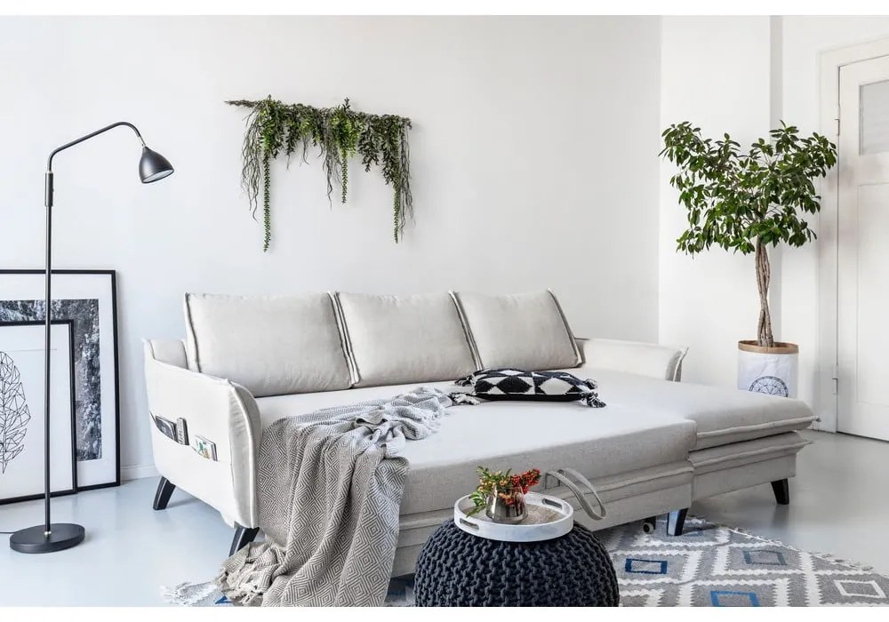 Antracitovosivá rozkladacia rohová pohovka Miuform Charming Charlie, pravý roh