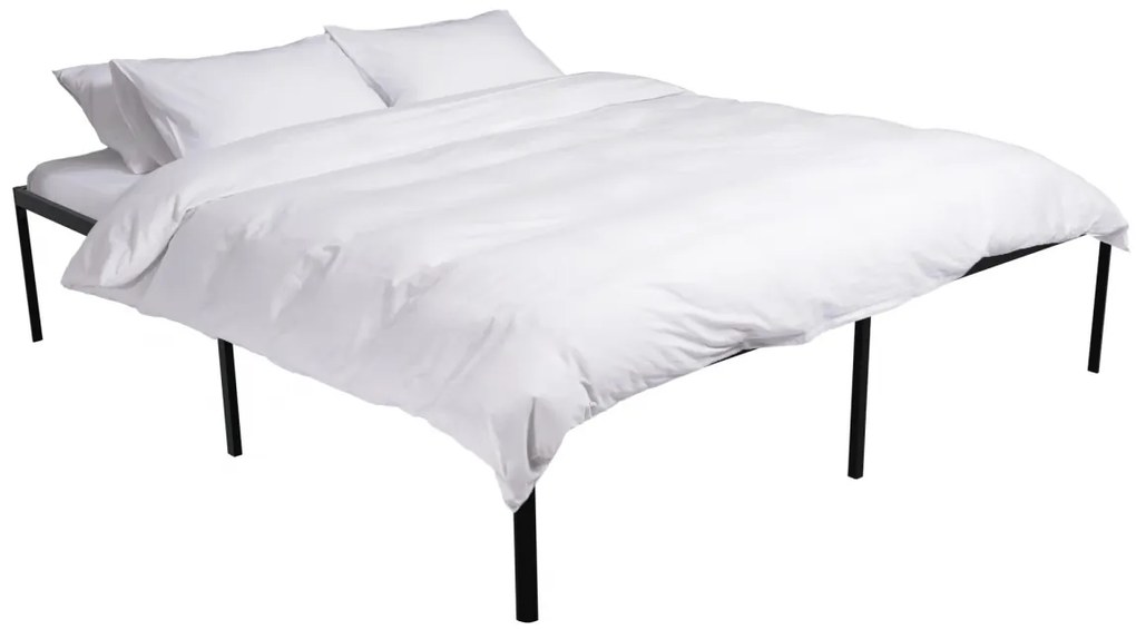 Kovová posteľ Hamlin - 200 x 180, v 41 cm - Čierna