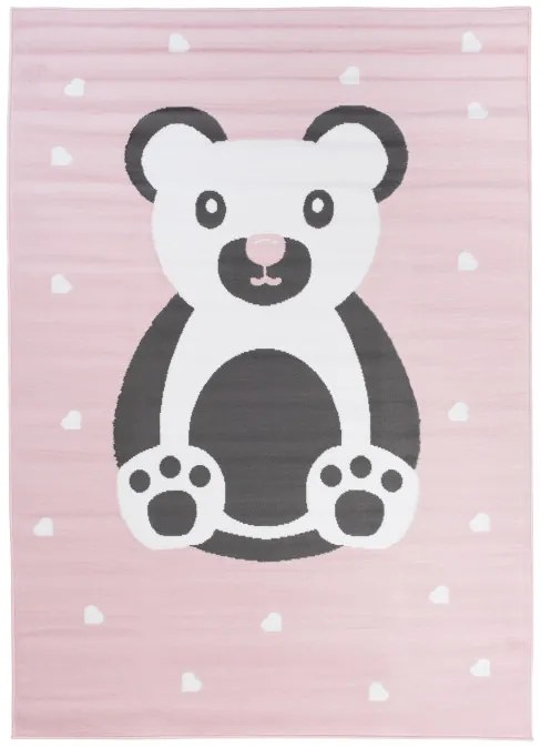 Detský koberec PINKY DF04A Bear ružový