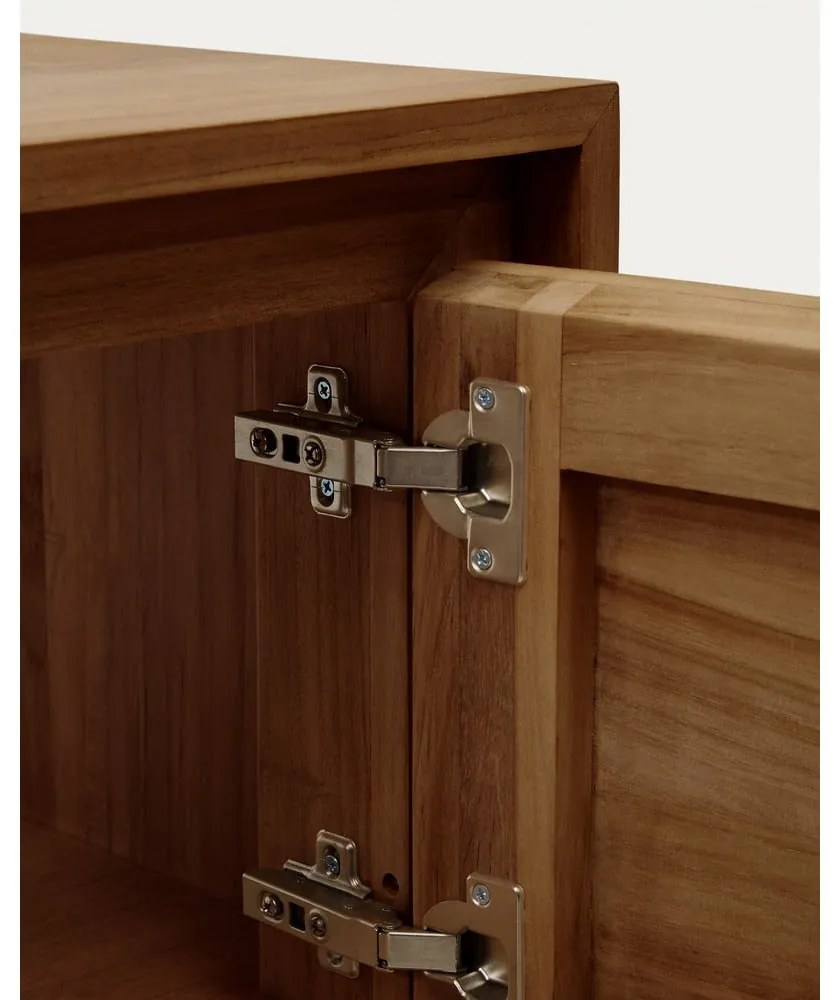 Tmavohnedá závesná skrinka pod umývadlo z teakového dreva 90x40 cm Kenta – Kave Home