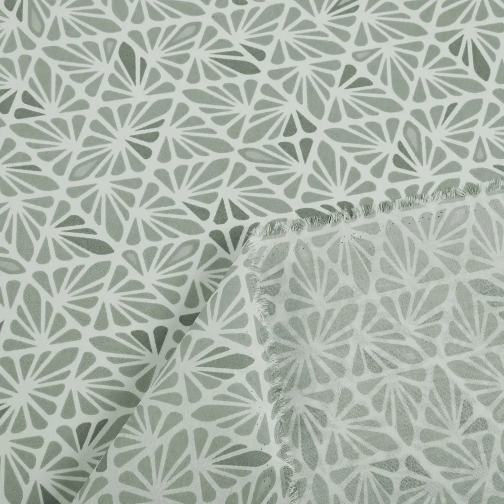 Biante Bavlnený záves Sandra SA-627 Pastelovo zelená mozaika na bielom 150x230 cm