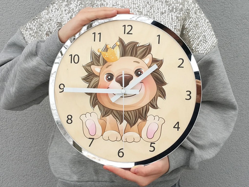 Detské nástenné hodiny Mirro Lev 30 cm viacfarebné