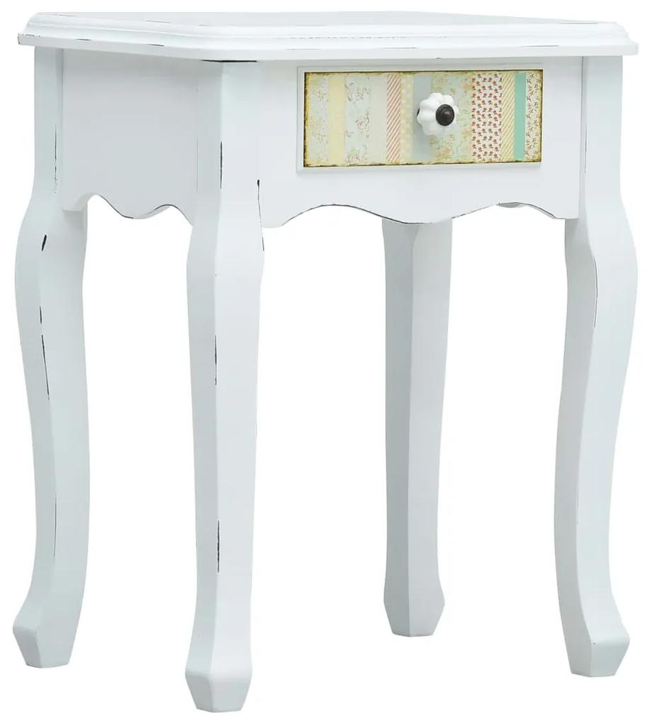 vidaXL Nočný stolík biely 40x30x50 cm drevo