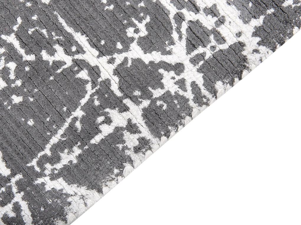 Viskózový koberec 140 x 200 cm sivý HANLI Beliani