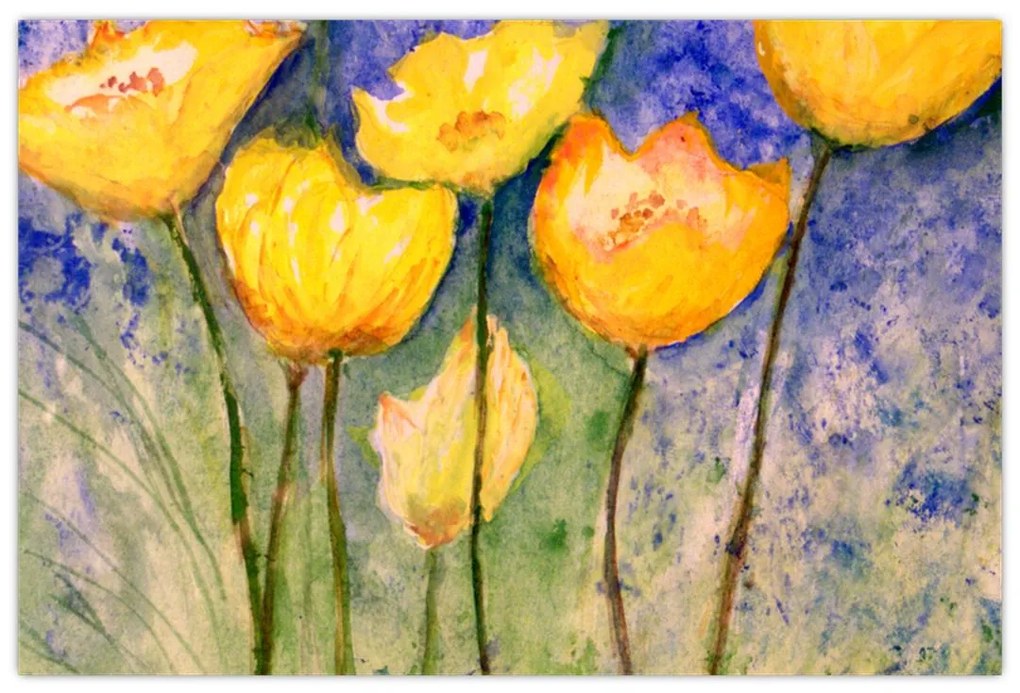 Obraz - Žlté tulipány (90x60 cm)