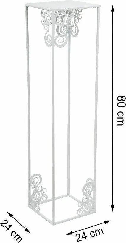 STOJAN NA KVETINÁČ FRAME 80X24X24 CM BIELA