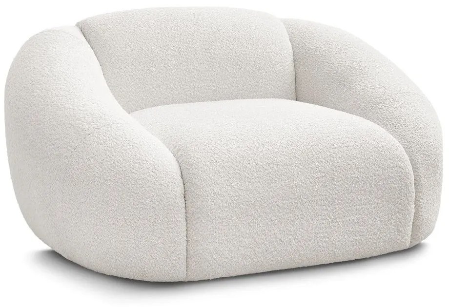 Biele kreslo z textílie bouclé Tina – Bobochic Paris