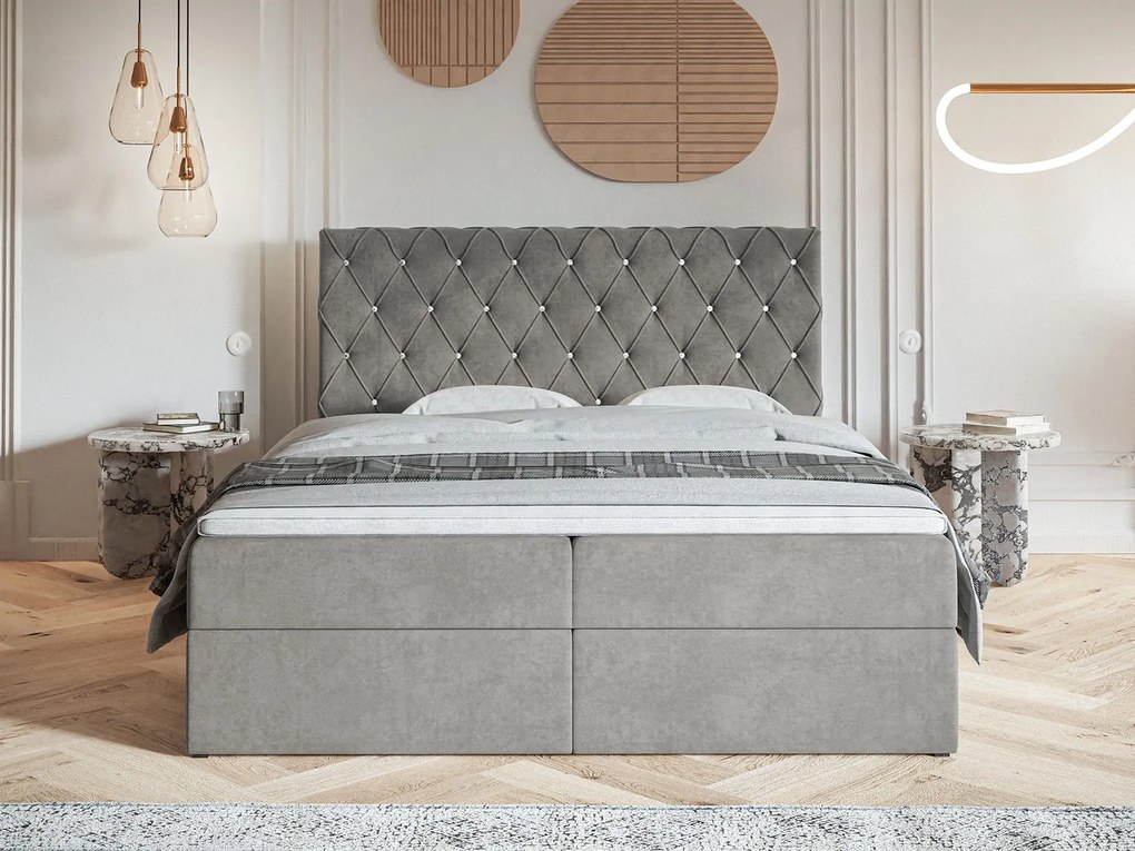 PROXIMA.store - Kontinentálna boxspring posteľ MILLA ROZMER: 160 x 200 cm, TYP MATRACA: BONELLOVÉ PRUŽINY, VRCHNÝ MATRAC (TOPPER): BEZ TOPPERU