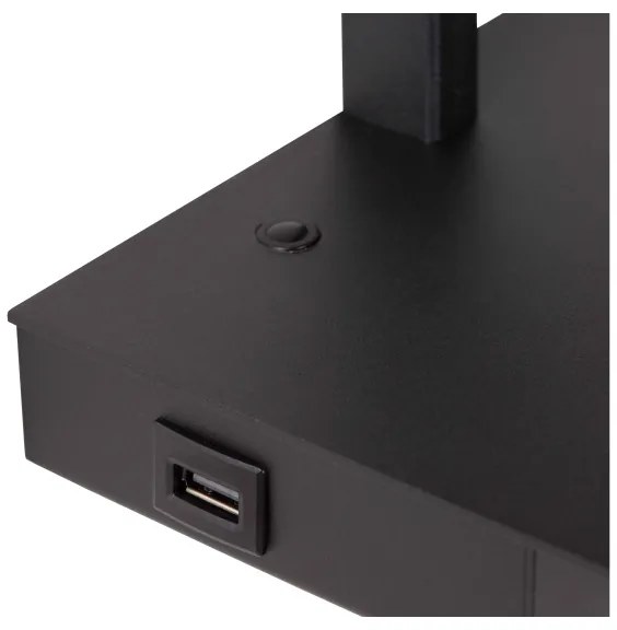 Lucide 30295/01/30 - Stmievateľná stolná lampa GREGORY 1xE27/60W/230V USB čierna