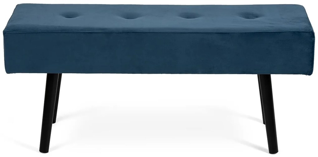 Noela Zamatová lavica s čiernou podnožou MOZA modrá