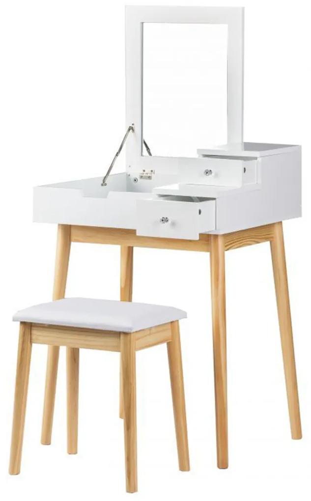 Toaletný stolík so sklopným zrkadlom + stolička | Sarah RH1908-02