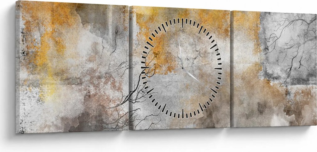 Obraz - Abstrakcia (s hodinami) (90x30 cm)