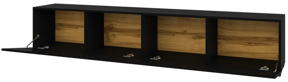TV stolík AVANA 2KL, 180x35x30, čierna/wotan