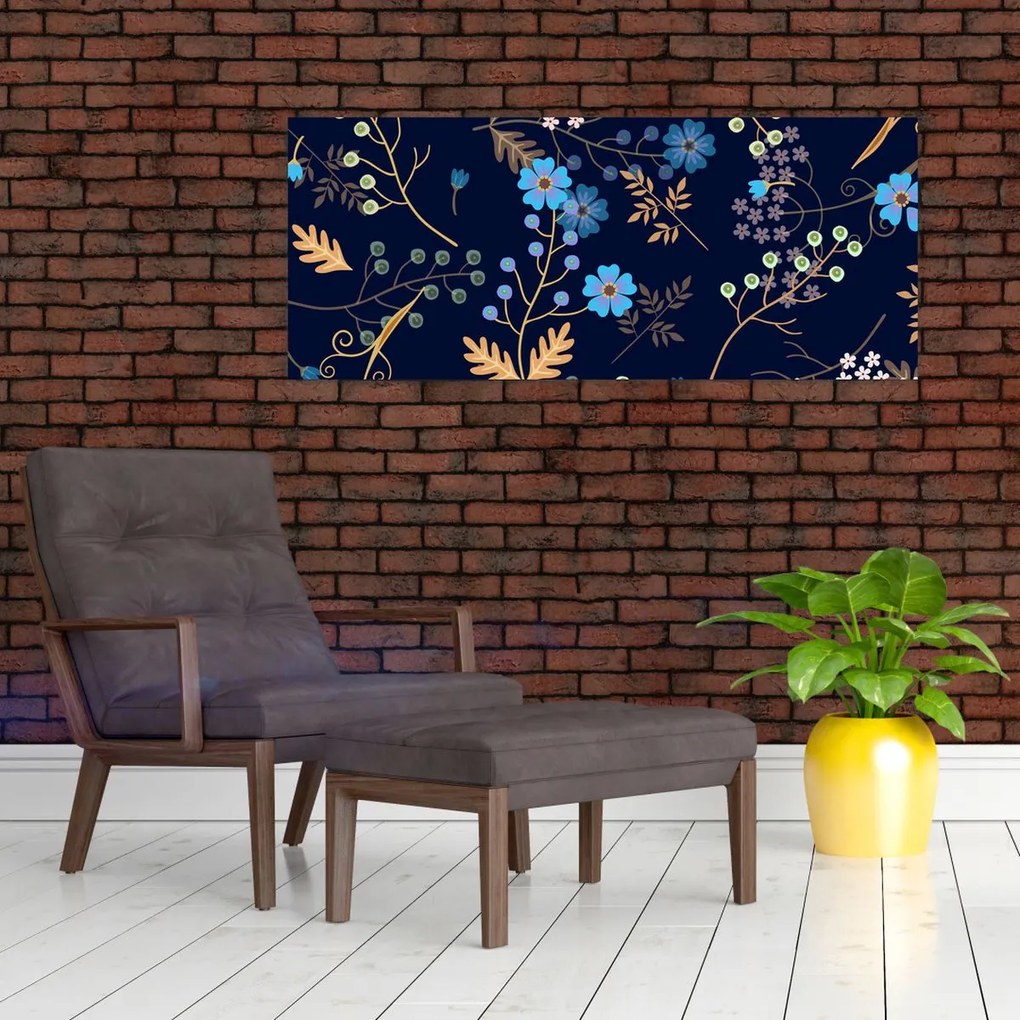 Obraz - Jesenné kvety (120x50 cm)