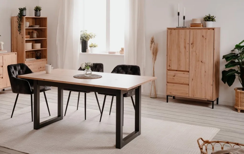 Široký regál so zásuvkami Korsika, dub artisan