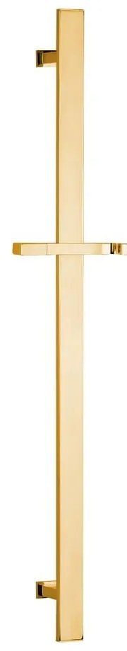 Nástenná mosadzná sprchová tyč v zlatej farbe s posuvným držiakom 70 cm – Sapho