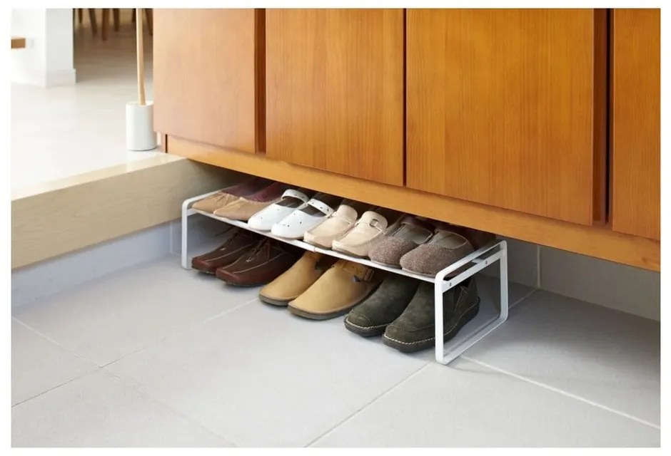 Biela kovová teleskopická polica na topánky Kobe - YAMAZAKI