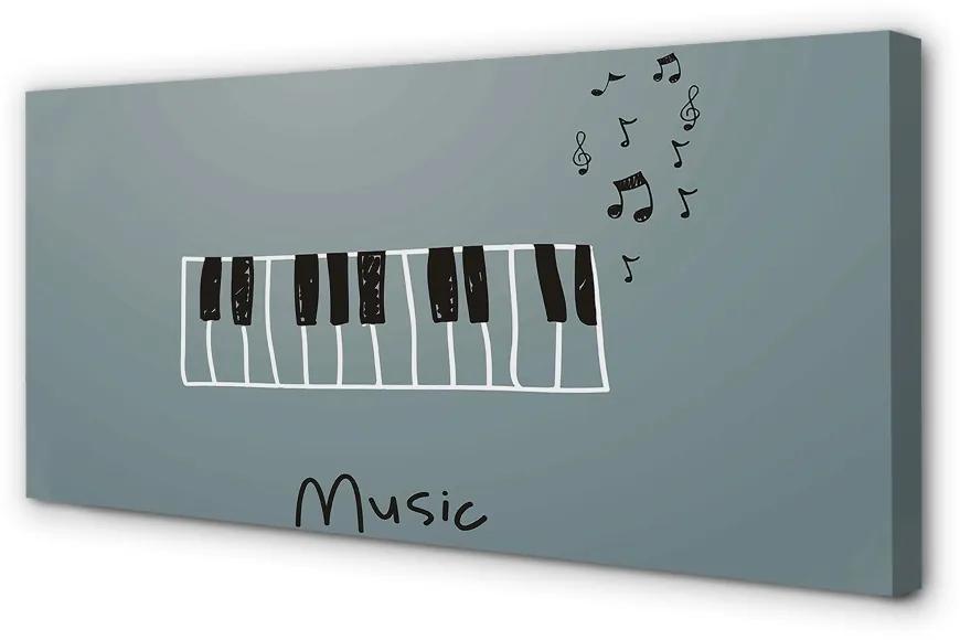 Obraz canvas piano poznámky 100x50 cm
