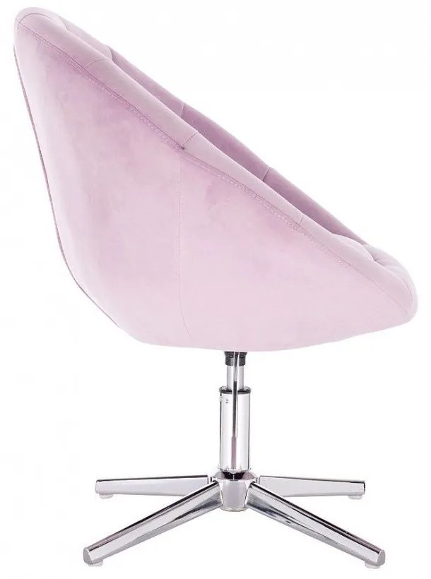 LuxuryForm DESIGN Kreslo VERA VELUR na striebornom kríži - levanduľa