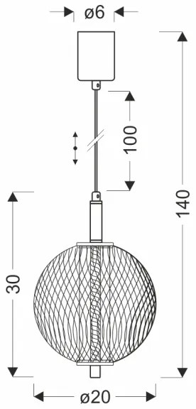 LED závesný luster na lanku PUMA LED/10W/230V pr. 20 cm čierny