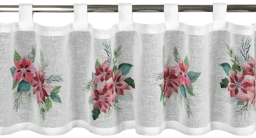 KRÁTKA VIANOČNÁ ZÁCLONA NA PÚTKACH XMAS3 30X150 CM VZOROVANÁ