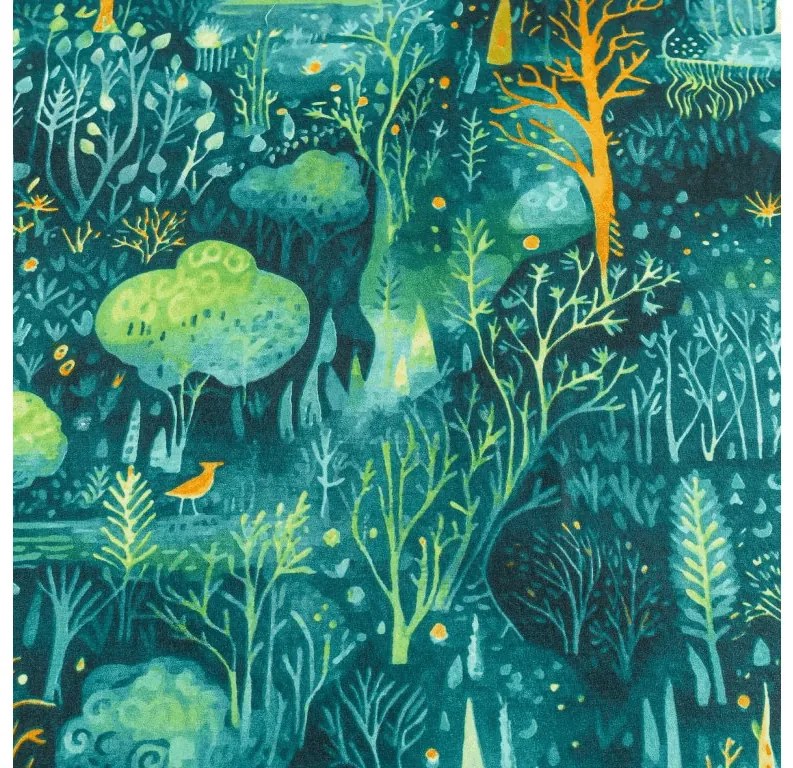 Plachta z mikrovlákna 140x240 cm a povlak na vankúš 50x70 cm NEON FOREST, farebná
