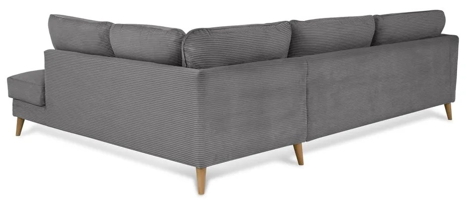 Tmavosivá menčestrová rohová pohovka (pravý roh) Paris – Scandic