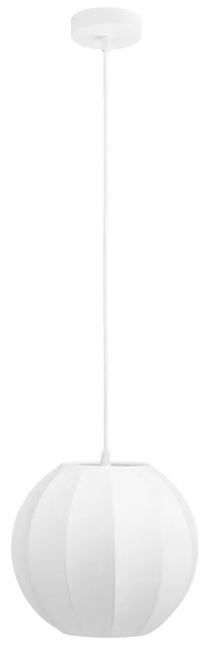 Biele závesné svietidlo s textilným tienidlom ø 25 cm Coventry – House Nordic