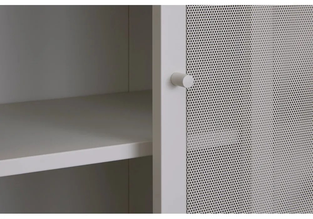 Sivá kovová skrinka s posuvnými dverami 90x180x40 cm Veep – Unique Furniture