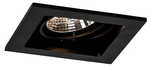 Sada 6 nastaviteľných štvorcových zabudovaných bodových svetiel čiernych - Artemis 70