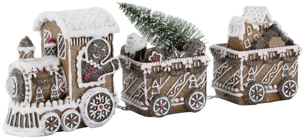 Perníkový vláčik so svetielkami Gingerbread Noël LED - 26*8*11 cm