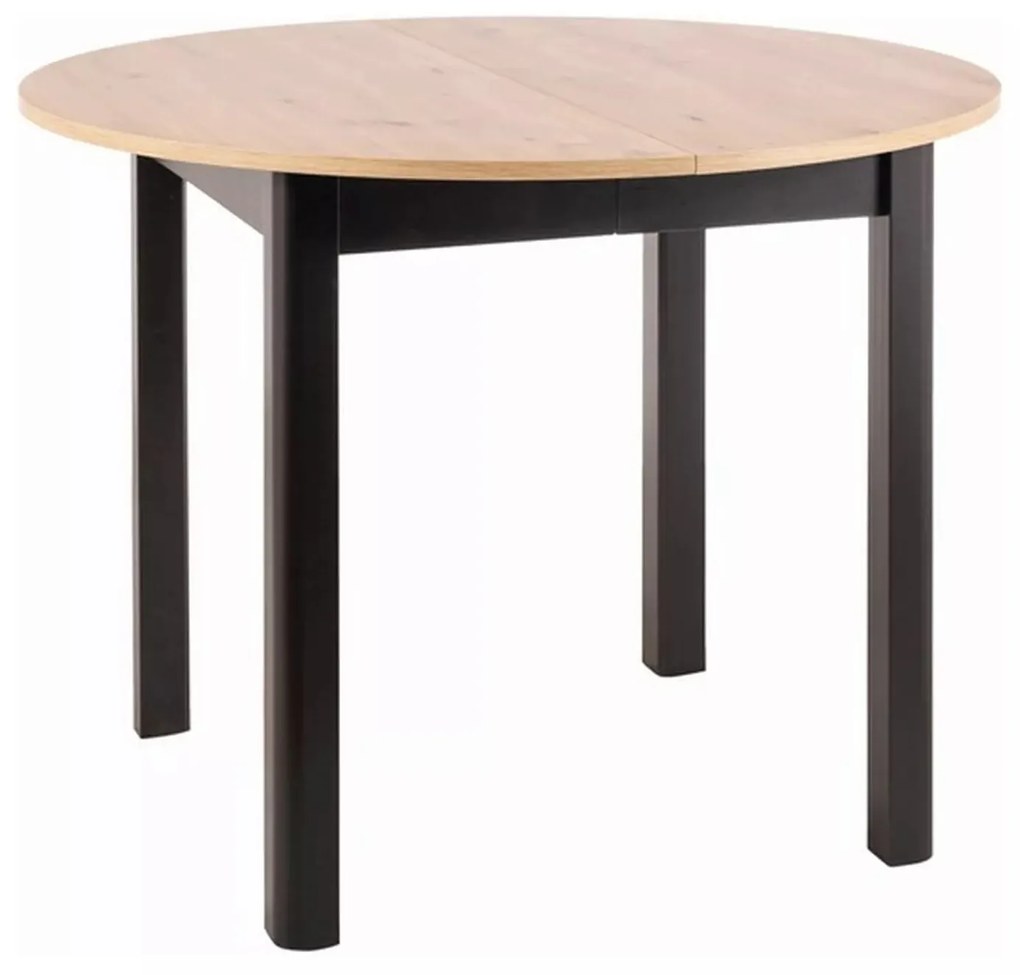 Rozkladací jedálenský stôl Dante I 102/144 cm dub s remeselným vzhľadom/čierny